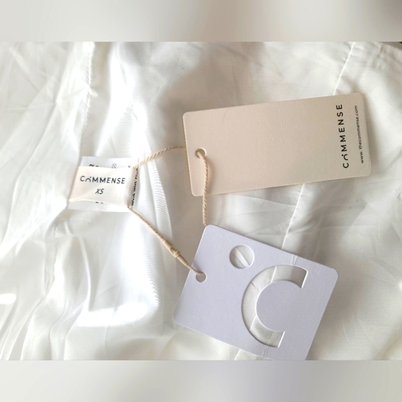 COMMENSSE WHITE MINI DRESS 2 FRONT PACK BACK ZIPPER CLOSURE FULL LINED NWT SZ XS - Picture 7 of 10